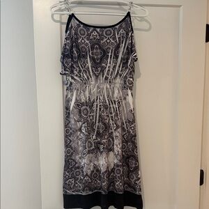 Cristinalove Black and White Printed Midi Dress